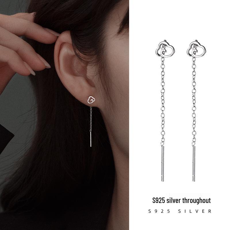 Banyan Tree S925 Silver Auspicious Cloud Tassel Earrings - Elegant Women s Long Style for a Slimmer Face 925 Sterling Silver
Banyan Tree S925 Silver Auspicious Cloud Tassel Earrings - Elegant Women s Long Style for a Slimmer Face 925 Sterling Silver