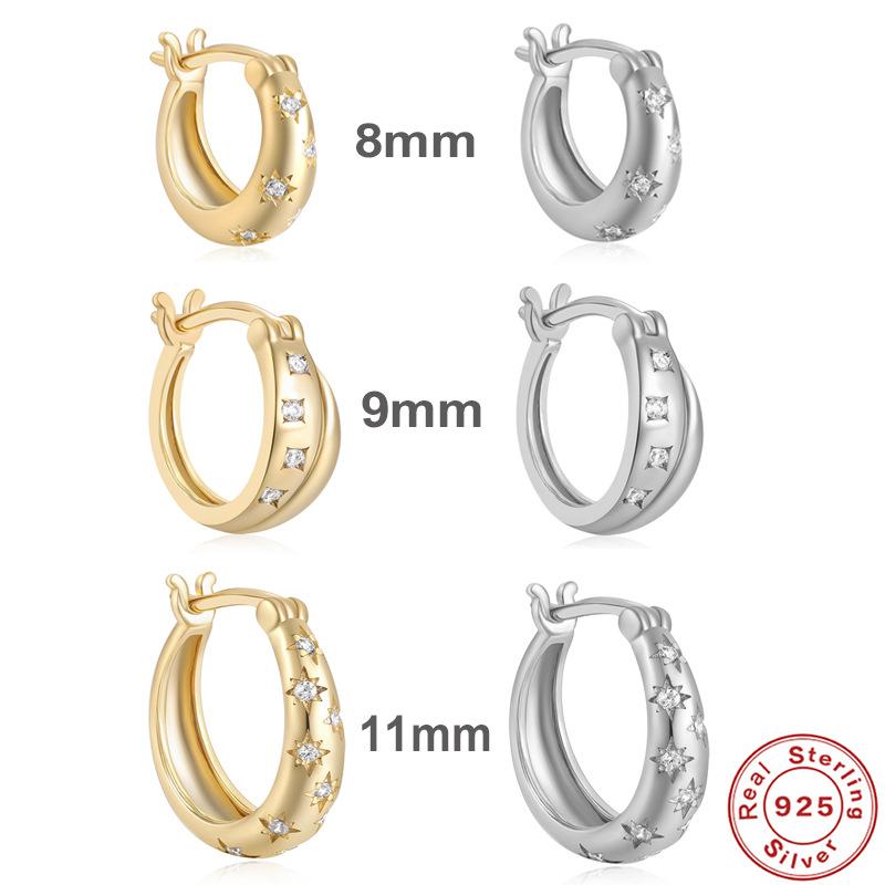 Single, Fashionable S925 Sterling Silver Classic Simple Five-Pointed Star Octagonal Star Earrings Earrings 925 silver
Single, Fashionable S925 Sterling Silver Classic Simple Five-Pointed Star Octagonal Star Earrings Earrings 925 silver