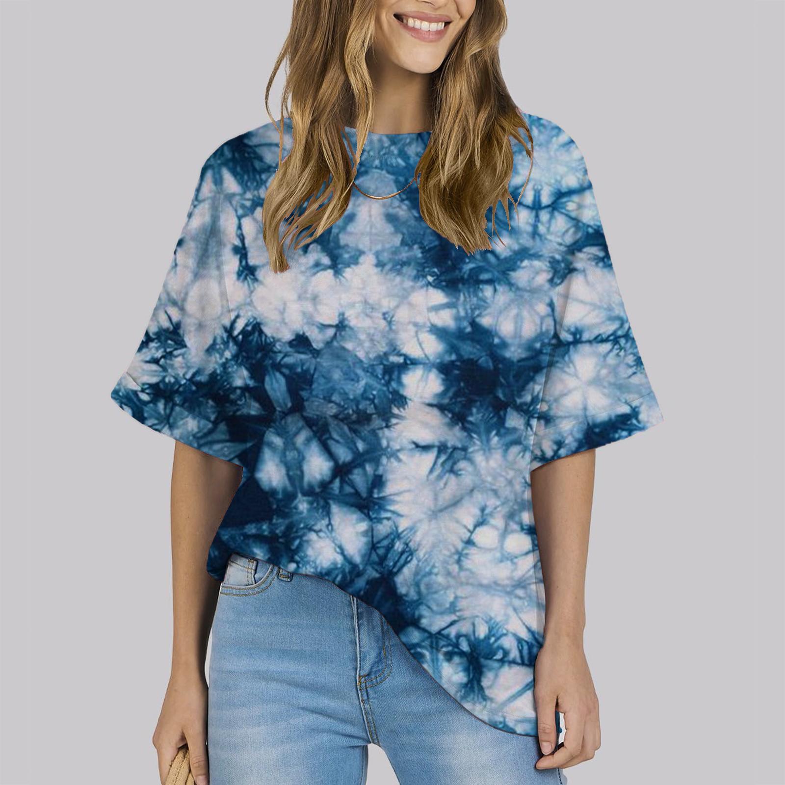 Женская свободная футболка с круглым вырезом и короткими рукавами с принтом, до плеч XXXL синий
Женская свободная футболка с круглым вырезом и короткими рукавами с принтом, до плеч XXXL синий