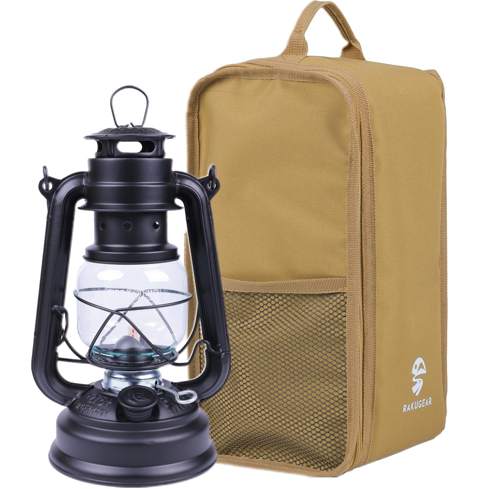 RAKUGEAR Oil Lantern with Case, Paraffin Oil Tank 300ml, Over 20 Hours Continuous Use, Insect Repellent, No Pumping Required (Matte Black, Large Case)
RAKUGEAR Oil Lantern with Case, Paraffin Oil Tank 300ml, Over 20 Hours Continuous Use, Insect Repellent, No Pumping Required (Matte Black, Large Case)