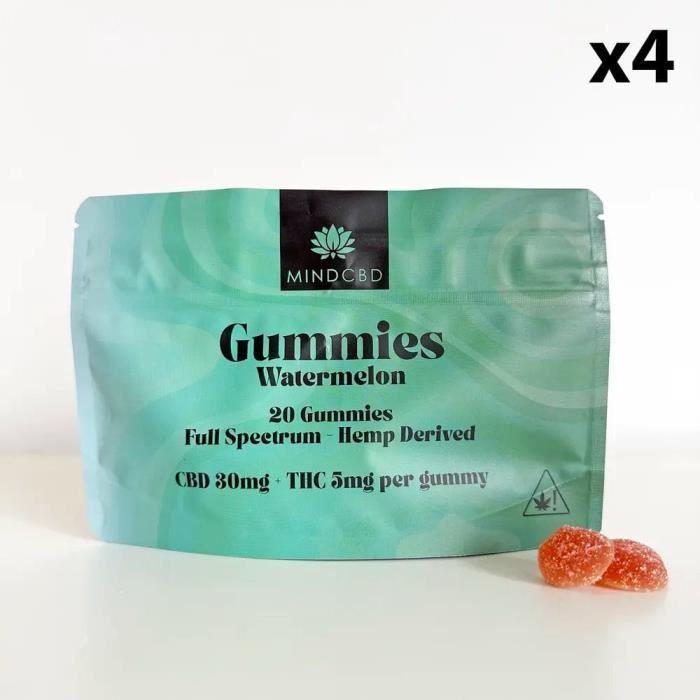20 Gummies CBD 30mg + THC 5mg (5 saveurs au choix) Pastèque / 4 sachets
20 Gummies CBD 30mg + THC 5mg (5 saveurs au choix) Pastèque / 4 sachets