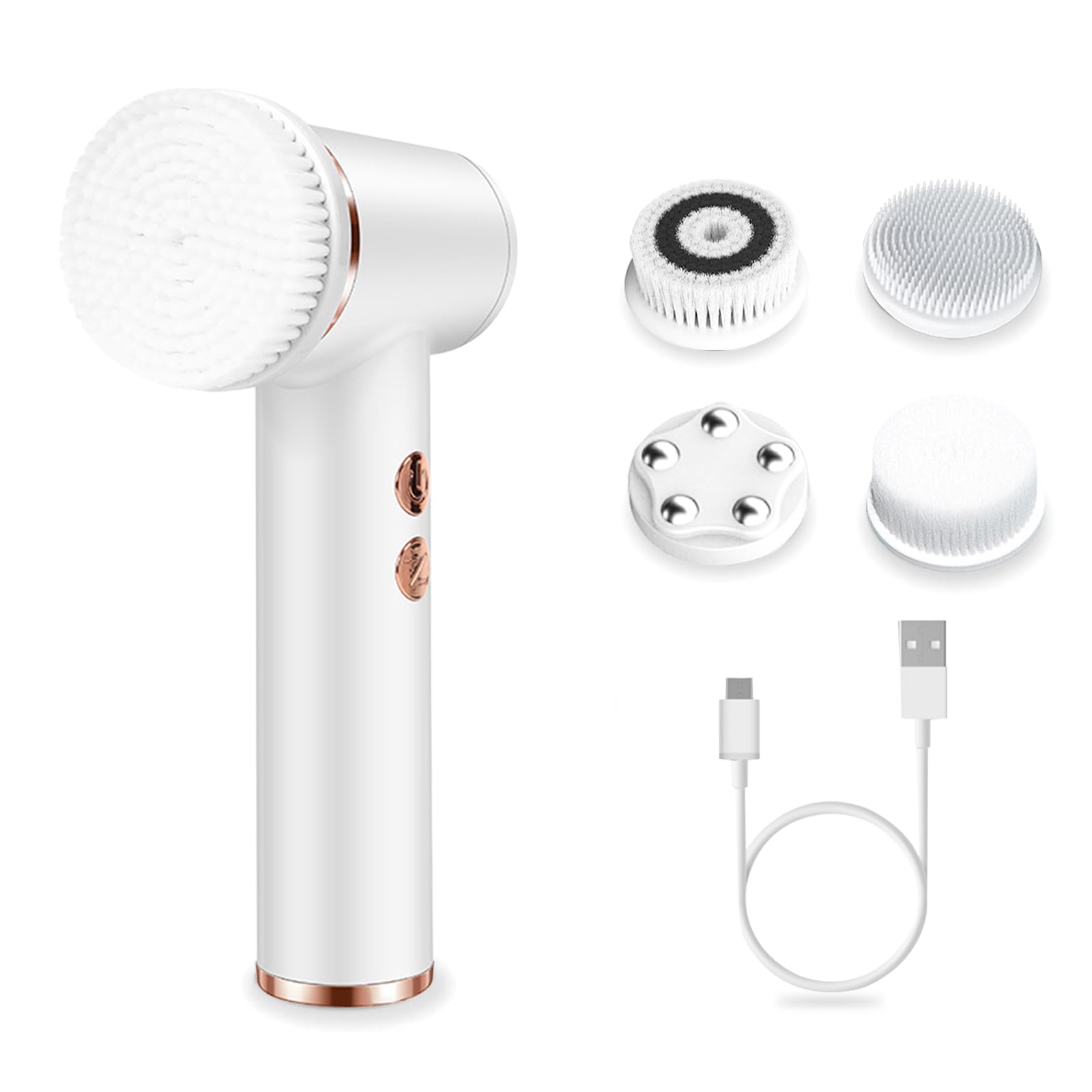 Electric Facial Cleansing Brush with 4 Brush Heads & 5 Speeds - IPX6 Waterproof, Type-C Fast Charging - for Deep Cleansing, Exfoliating, Pore білий
Electric Facial Cleansing Brush with 4 Brush Heads & 5 Speeds - IPX6 Waterproof, Type-C Fast Charging - for Deep Cleansing, Exfoliating, Pore білий