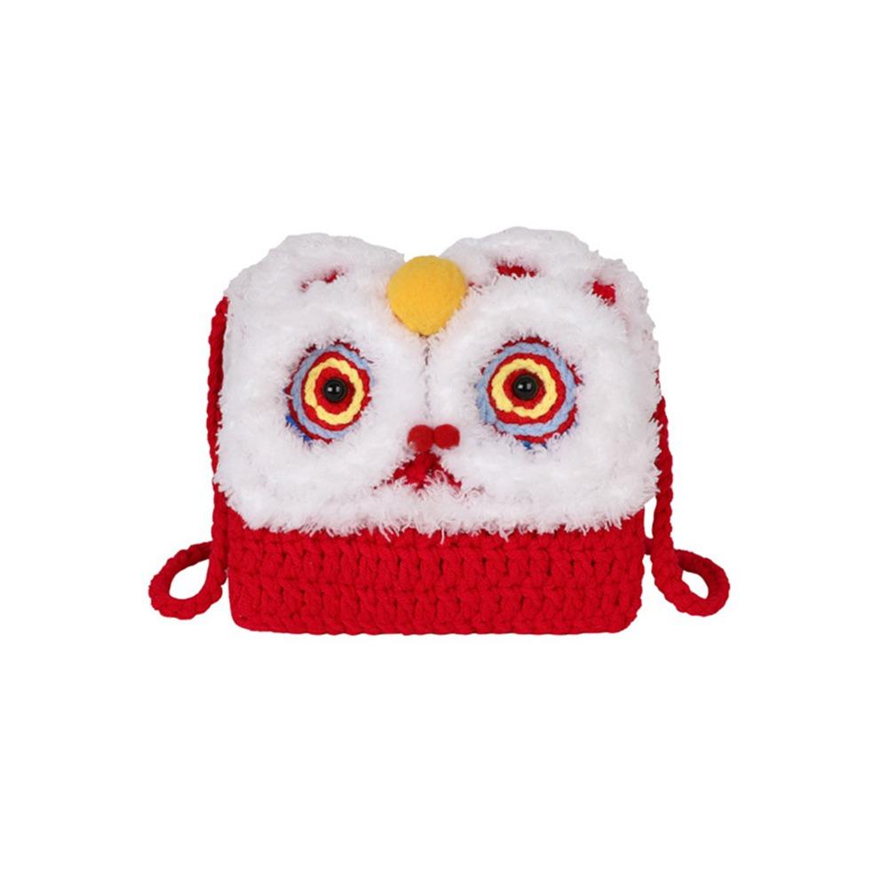 New Handmade Kintted New Year Shoulder Bag Personality Red Color Spring Festival Coin Purse Crochet Lion Dance Bag
New Handmade Kintted New Year Shoulder Bag Personality Red Color Spring Festival Coin Purse Crochet Lion Dance Bag