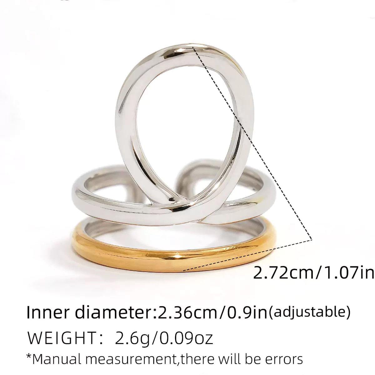 Fashion Geometry Design 316L Stainless Steel Rings 18K Gold Plated Waterproof Quality Zircon For Daily Wear Vacation Etc resizable
Fashion Geometry Design 316L Stainless Steel Rings 18K Gold Plated Waterproof Quality Zircon For Daily Wear Vacation Etc resizable