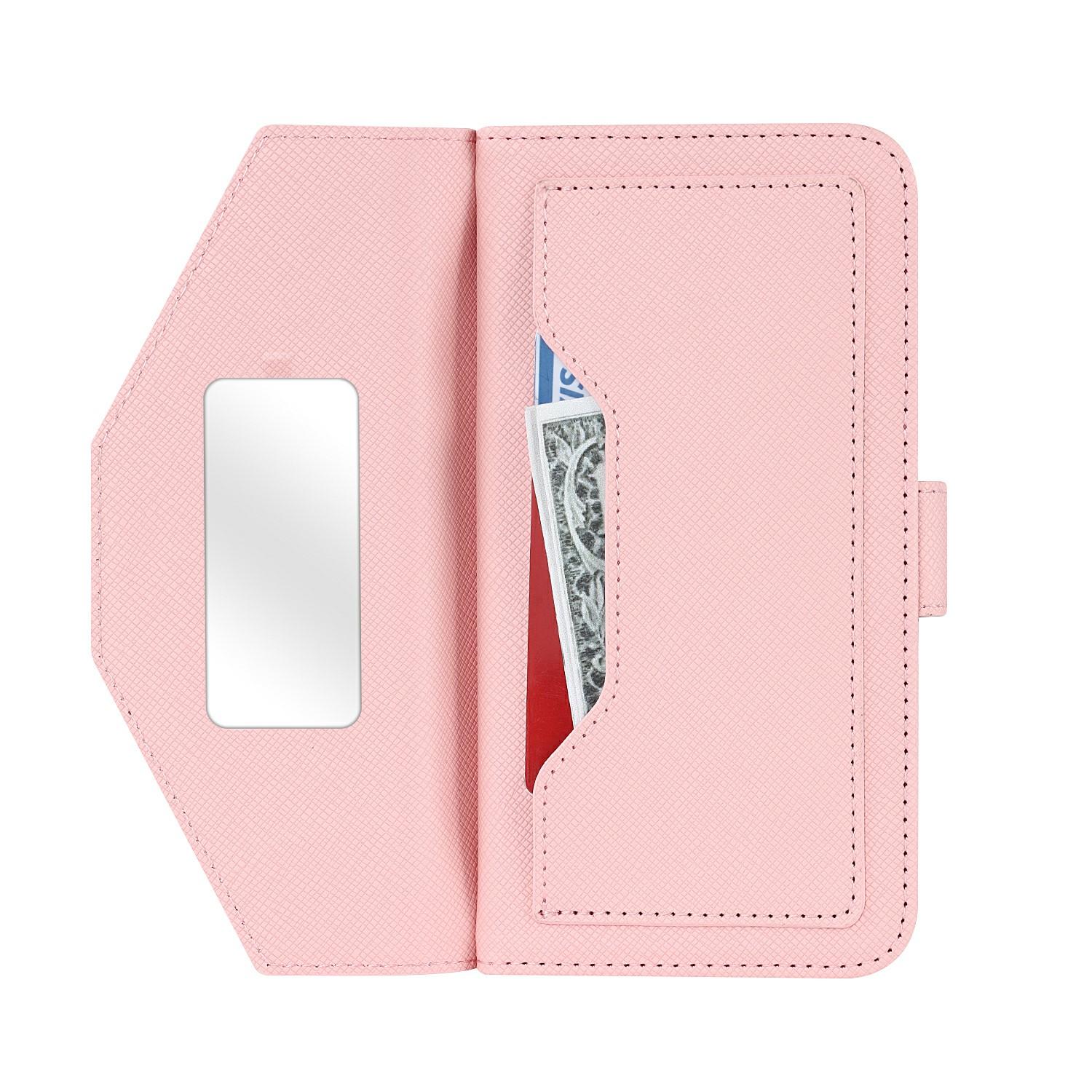For iPhone 16 Plus Stand Case Cross Texture PU Leather Wallet Phone Cover with Shoulder Strap/Makeup Mirror Pink
For iPhone 16 Plus Stand Case Cross Texture PU Leather Wallet Phone Cover with Shoulder Strap/Makeup Mirror Pink