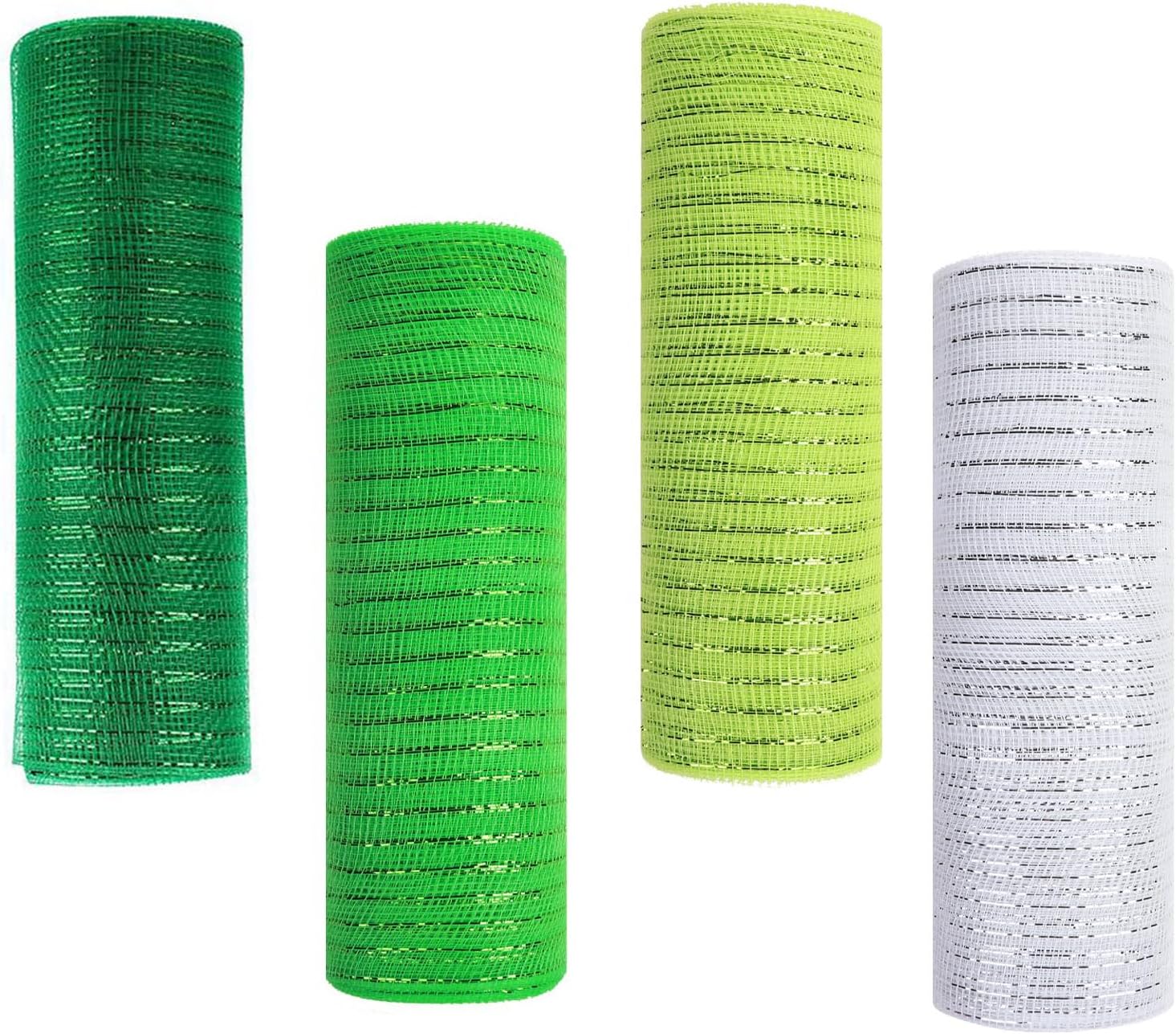 4 Rolls Deco Mesh Ribbon for Wreath Decor, 10 Inch *30 FT Green White Mesh Roll Wreath Making Supplies Crafts for Spring Wreath Decorations
4 Rolls Deco Mesh Ribbon for Wreath Decor, 10 Inch *30 FT Green White Mesh Roll Wreath Making Supplies Crafts for Spring Wreath Decorations