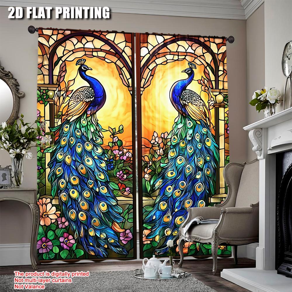 2Pcs Peacock Flower Glass Window Painted Curtains Suitable For Multiple Rooms Bedroom Office Kitchen Living Room Study Bathroom 52.50 × 116.00 cm 2 pcs
2Pcs Peacock Flower Glass Window Painted Curtains Suitable For Multiple Rooms Bedroom Office Kitchen Living Room Study Bathroom 52.50 × 116.00 cm 2 pcs