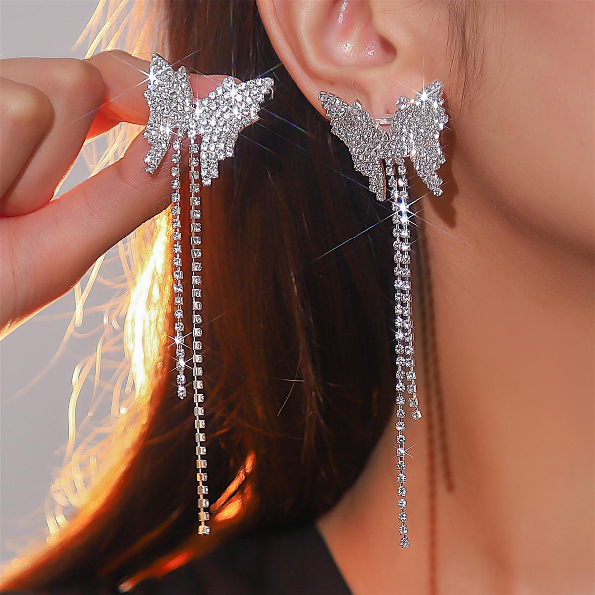 Elegant Butterfly Tassel Earrings with Full Diamond Design - Women’s High-End Fashion Jewelry
Elegant Butterfly Tassel Earrings with Full Diamond Design - Women’s High-End Fashion Jewelry