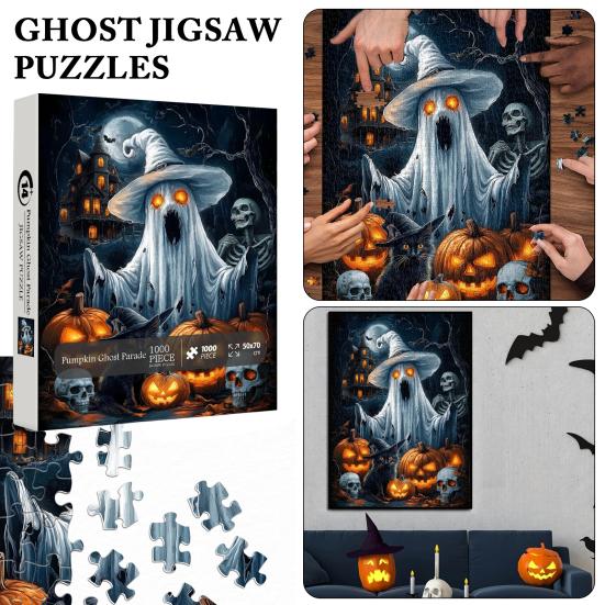 Pumpkin Ghost Parades Jigsaw Puzzle 1000-Piece Halloween Jigsaw Puzzle Recycled Paper Puzzle Fun Holiday Activity for Adults Families
Pumpkin Ghost Parades Jigsaw Puzzle 1000-Piece Halloween Jigsaw Puzzle Recycled Paper Puzzle Fun Holiday Activity for Adults Families