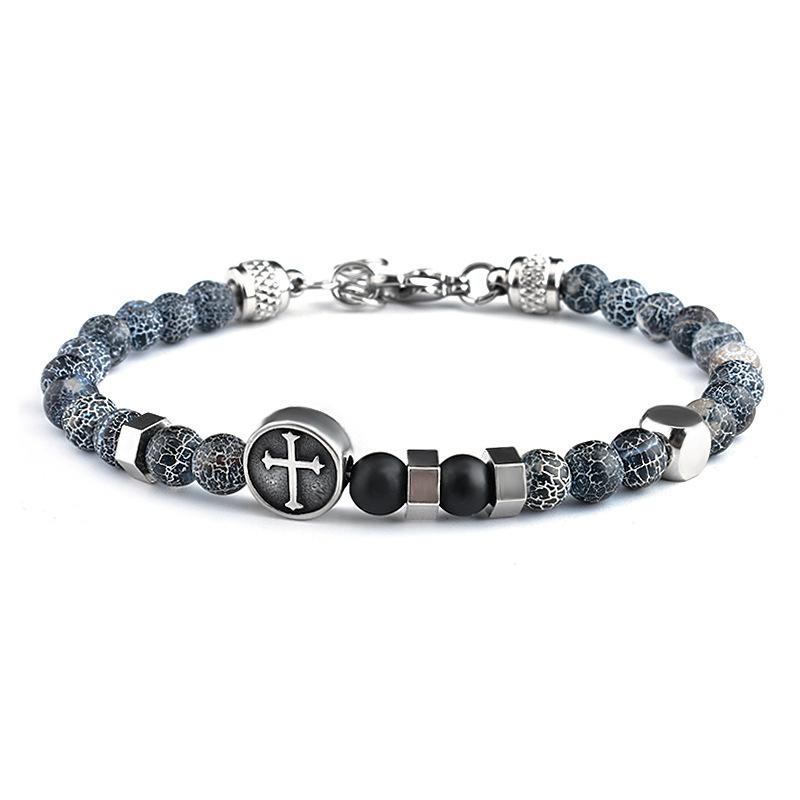 Adjustable Stainless Steel Cross Bracelet For Men Non Fading And Hypoallergenic Natural Map Sodalite Stone Braslet Gift For Him
Adjustable Stainless Steel Cross Bracelet For Men Non Fading And Hypoallergenic Natural Map Sodalite Stone Braslet Gift For Him