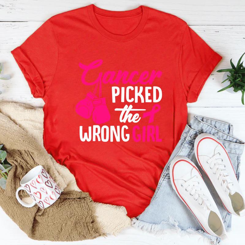 Breast Cancer Cancer Picked The Wrong Girl Printing T-Shirt Fashion Short Sleeve Summer Cool Hip Hop Top Tee S
Breast Cancer Cancer Picked The Wrong Girl Printing T-Shirt Fashion Short Sleeve Summer Cool Hip Hop Top Tee S