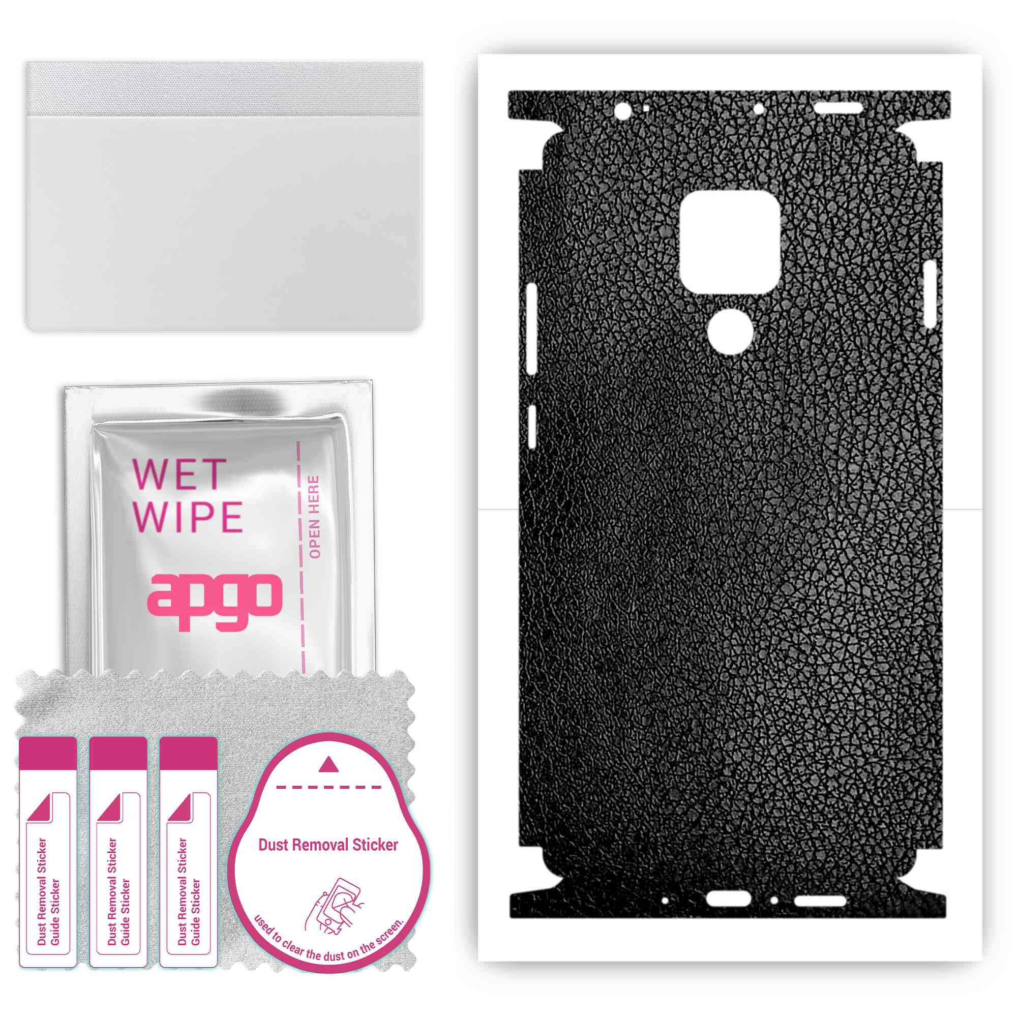 apgo Protective Skin Sticker for the back+sides compatible with Huawei Mate 20 X, Full Wrap Film, Foil, Vinyl - Pattern Black Leather
apgo Protective Skin Sticker for the back+sides compatible with Huawei Mate 20 X, Full Wrap Film, Foil, Vinyl - Pattern Black Leather