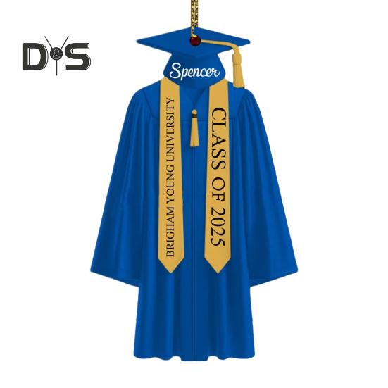 2D персонализированные украшения на выпускной класс 2025 года, подвесное украшение на выпускной с именем на год, акриловый сувенир на память о выпуске средней школы, колледжа, подарок C