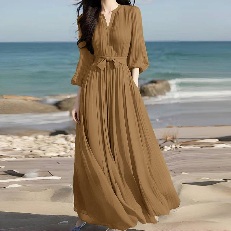 ZANZEA Женское повседневное платье с V-образным вырезом, рукавами 3/4, свободное, плиссированное, длинное S хаки
ZANZEA Женское повседневное платье с V-образным вырезом, рукавами 3/4, свободное, плиссированное, длинное S хаки