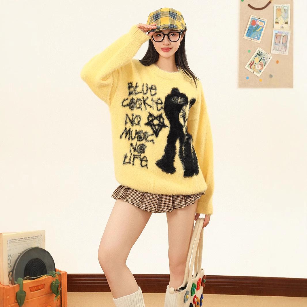 Women s Retro Cartoon Jacquard Sweater - Cozy Autumn/Winter Loose Knit Pullover for Couples XL жёлтый
Women s Retro Cartoon Jacquard Sweater - Cozy Autumn/Winter Loose Knit Pullover for Couples XL жёлтый