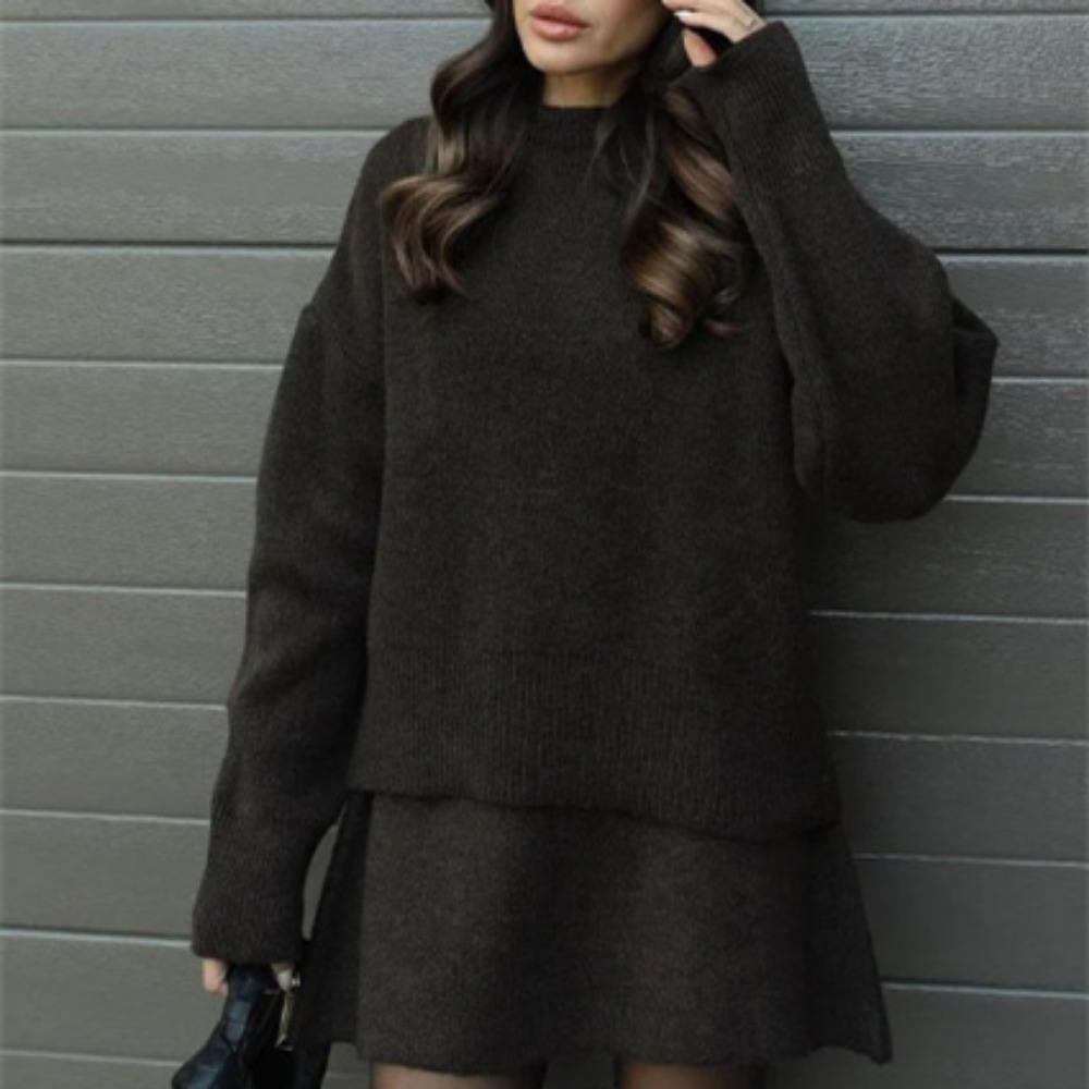 Элегантное женское облегающее платье, комплект из 2 предметов, свободный ребристый однотонный свитер, эластичный комплект с высокой талией и мини-юбкой А-силуэта для женщин 3XL темный кофе
Элегантное женское облегающее платье, комплект из 2 предметов, свободный ребристый однотонный свитер, эластичный комплект с высокой талией и мини-юбкой А-силуэта для женщин 3XL темный кофе