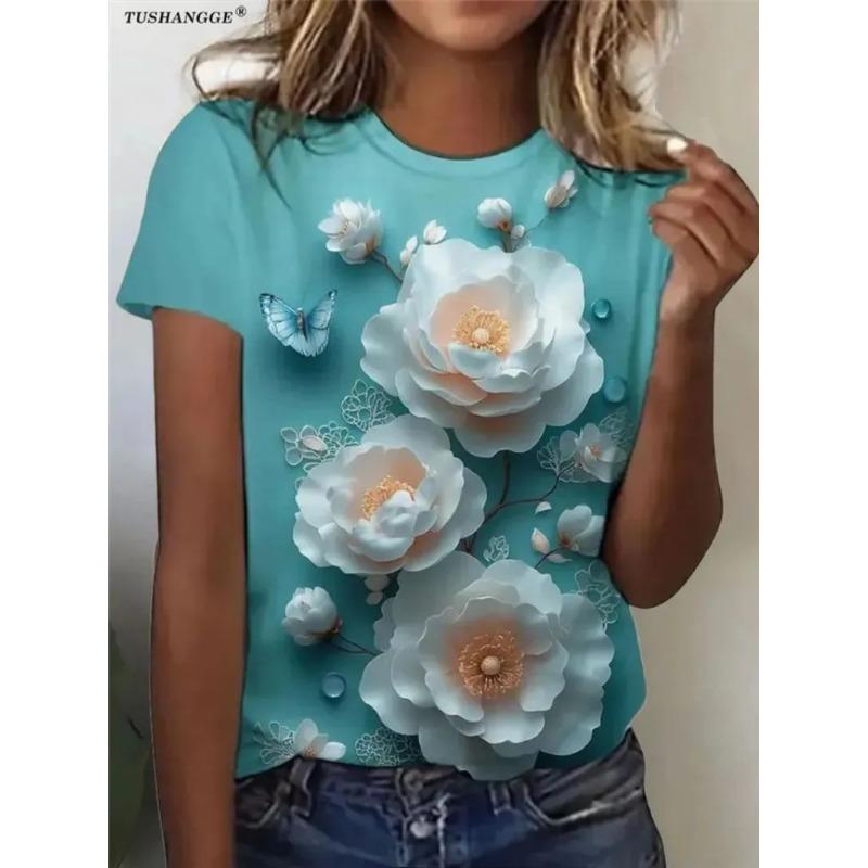 Women s Floral Print T-Shirt Summer Casual Turquoise Crew Neck Short Sleeve Tops Tees S
Women s Floral Print T-Shirt Summer Casual Turquoise Crew Neck Short Sleeve Tops Tees S