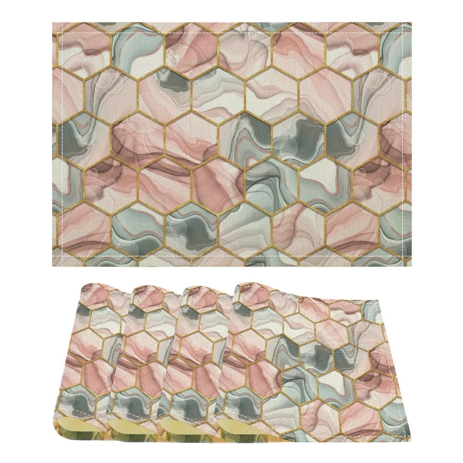 Marble Modern Geometric Placemat Set, Abstract Hexagon Aesthetics Print Placemats Table Mat for Dining Table Kitchen Party Decor 2pcs 30x45cm
Marble Modern Geometric Placemat Set, Abstract Hexagon Aesthetics Print Placemats Table Mat for Dining Table Kitchen Party Decor 2pcs 30x45cm