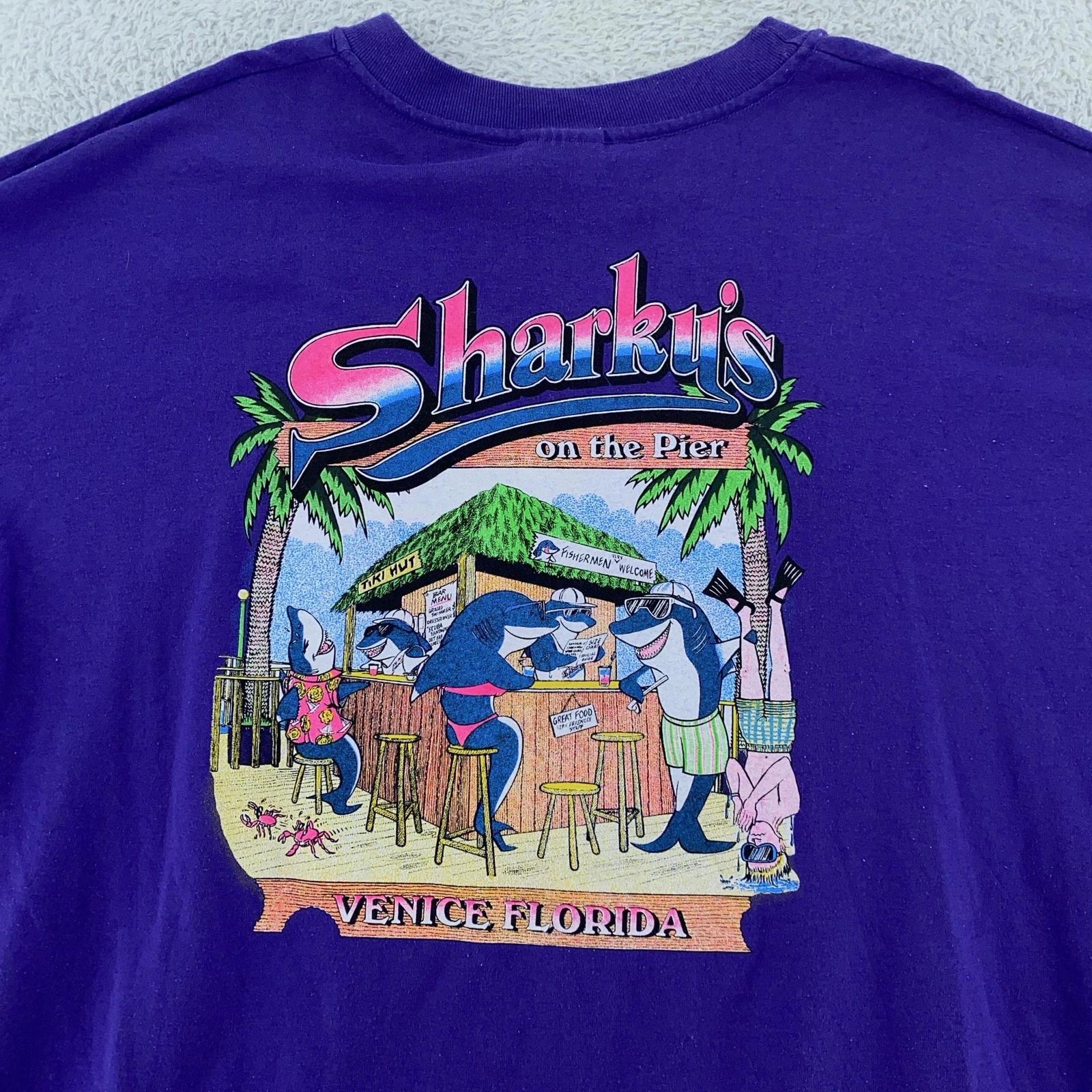 Vintage Sharky s on the Pier Shirt Mens Large Venice Florida Tiki Bar 90s 4XL
Vintage Sharky s on the Pier Shirt Mens Large Venice Florida Tiki Bar 90s 4XL