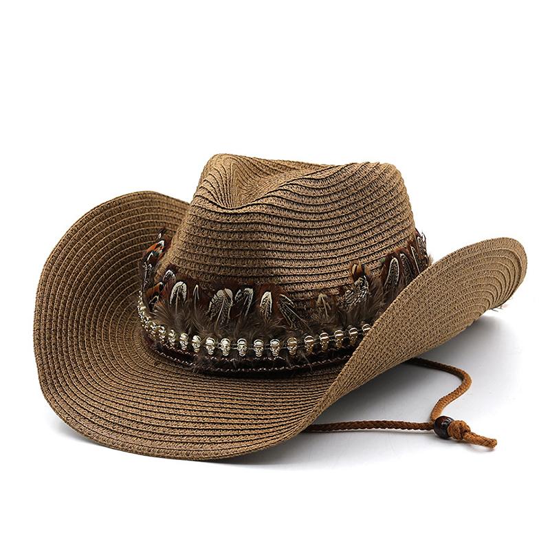 Hand Made Straw Western Cowboy Hat For Women Men Summer Curling Brim Beach Sun Hats Panama Cowgirl Jazz Cap 56-58CM коричневий
Hand Made Straw Western Cowboy Hat For Women Men Summer Curling Brim Beach Sun Hats Panama Cowgirl Jazz Cap 56-58CM коричневий