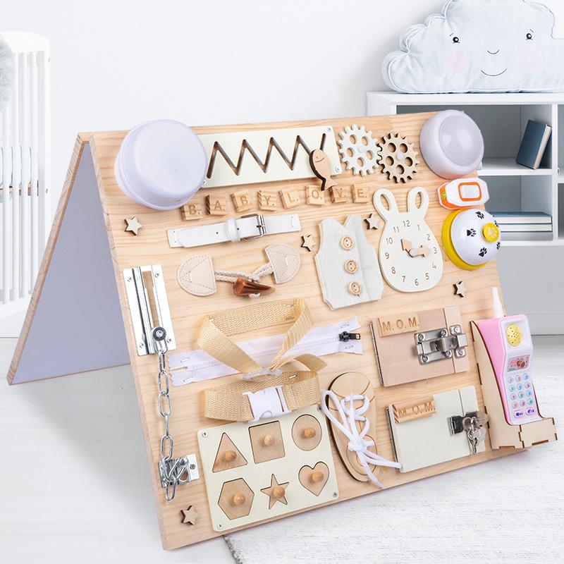 Montessori Double-Sided Busy Board: Early Education Intellectual Toy
Montessori Double-Sided Busy Board: Early Education Intellectual Toy