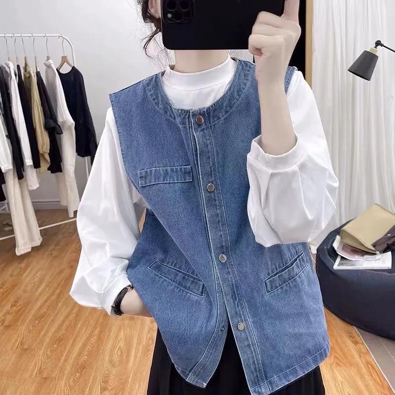 Vest for Women Cotton Sleeveless Tops Solid Colors Jean Vest Oversize Casual Sleeveless Coat Buttons Camisole Vest M
Vest for Women Cotton Sleeveless Tops Solid Colors Jean Vest Oversize Casual Sleeveless Coat Buttons Camisole Vest M