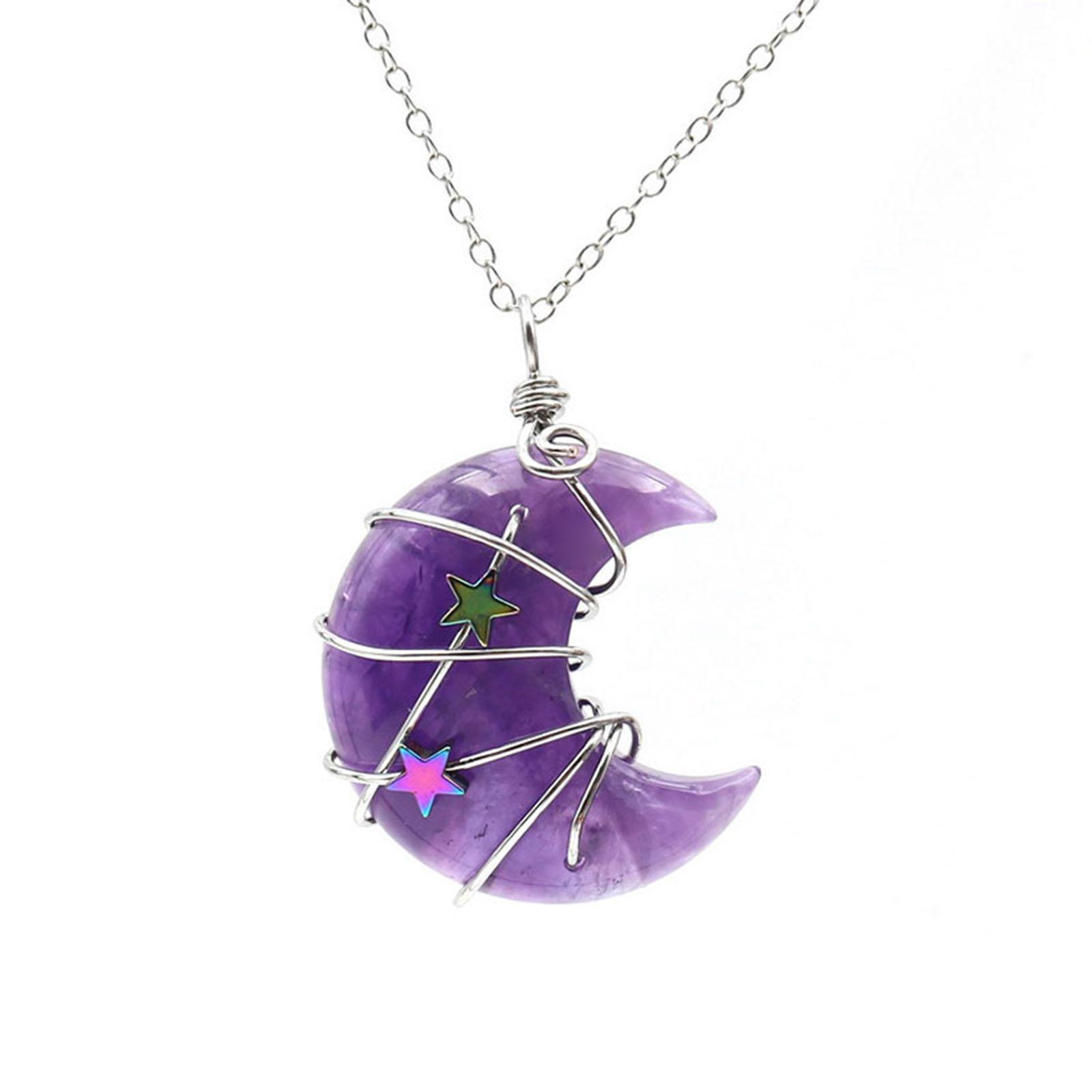 Crystal Necklace Tree-of-Life Crescent-Moon Necklace Wire Wrap Natural Gemstones Pendant Clavicle Chain Jewelry Decor
Crystal Necklace Tree-of-Life Crescent-Moon Necklace Wire Wrap Natural Gemstones Pendant Clavicle Chain Jewelry Decor