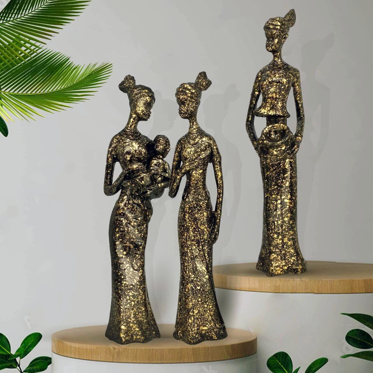 Beautiful Finish Uniquely Hand Crafted Home Decor African Tribal Women Art Piece - (Set of 3, Black and Golden Color)
Beautiful Finish Uniquely Hand Crafted Home Decor African Tribal Women Art Piece - (Set of 3, Black and Golden Color)
