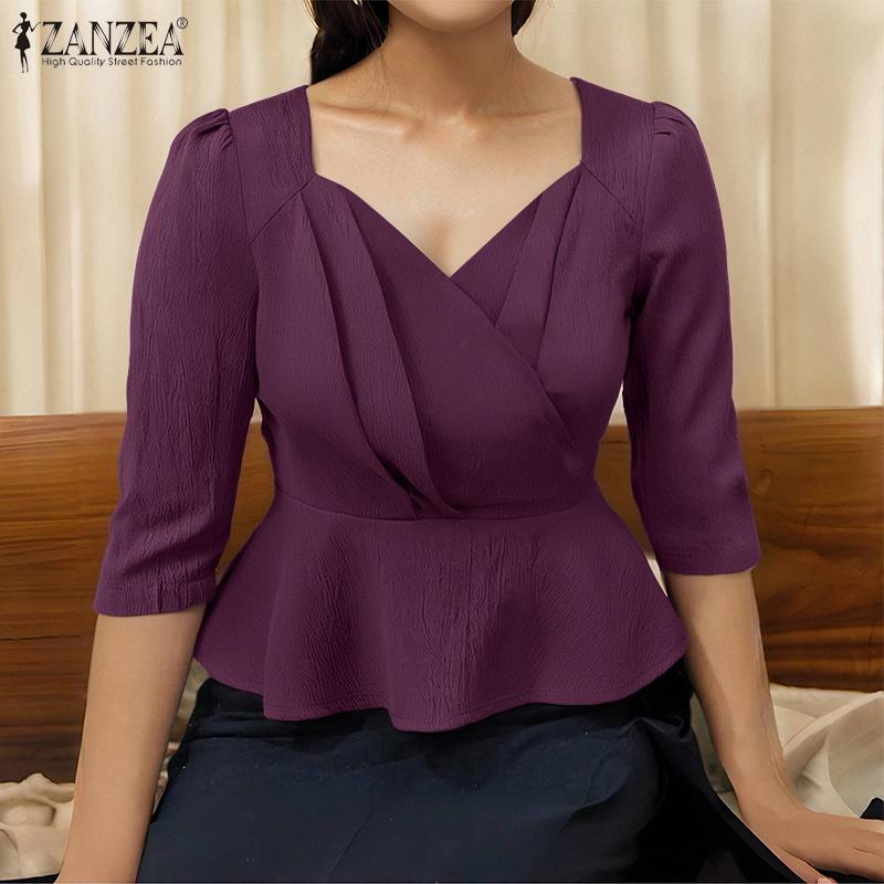 ZANZEA Womens Summer Waist Design Casual Short Sleeve Blouse 5XL темно-синього кольору
ZANZEA Womens Summer Waist Design Casual Short Sleeve Blouse 5XL темно-синього кольору