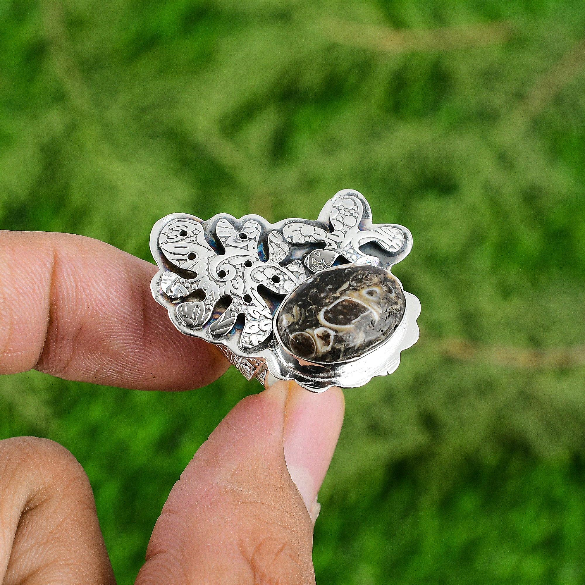 Gift For Her Natural Turritella Agate Solitaire Adjustable Ring 925 Silver Adjustable
Gift For Her Natural Turritella Agate Solitaire Adjustable Ring 925 Silver Adjustable