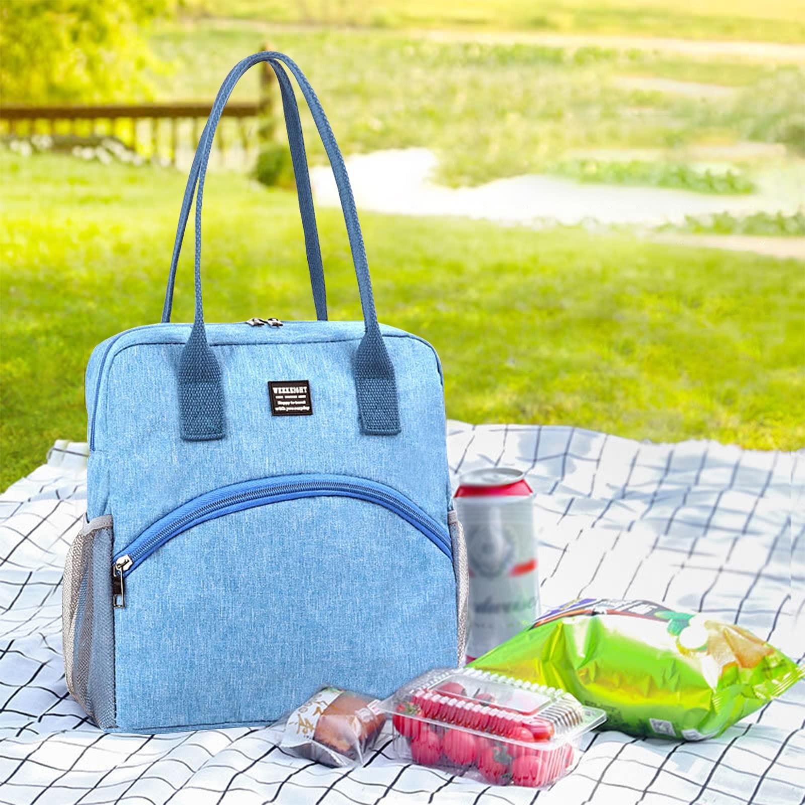 Изолированные ланч-боксы Многоразовый Герметичный Ланч-бокс Прочная Сумка-холодильник Контейнер для ланча Сумка для ланча для приготовления еды Термо-ланчбокс One Size синий