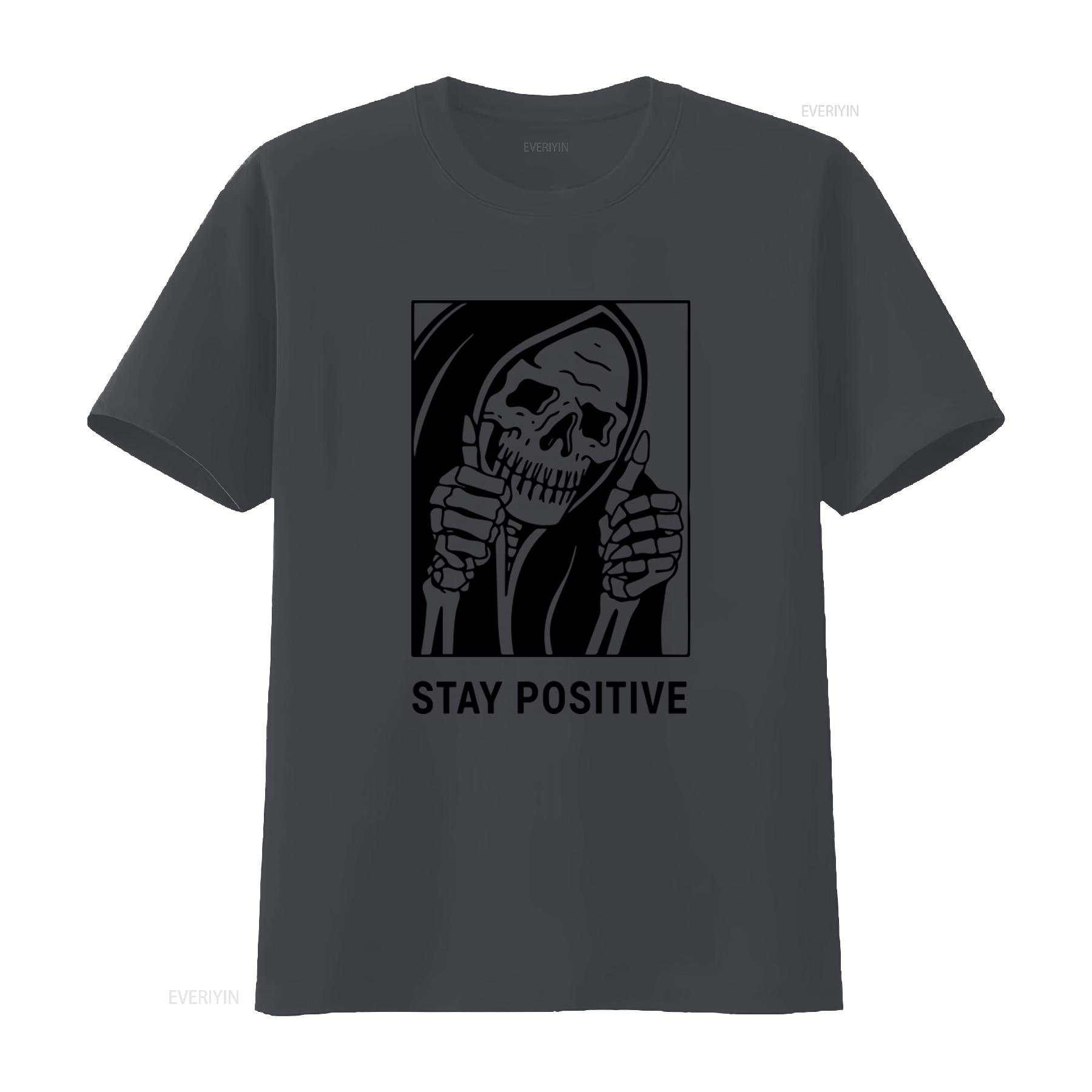 Stay Positive T Shirt with Skeleton Design Funny for and Kids Motivational vintage Washed streetwear Top For Everyday Wear 4XL
Stay Positive T Shirt with Skeleton Design Funny for and Kids Motivational vintage Washed streetwear Top For Everyday Wear 4XL