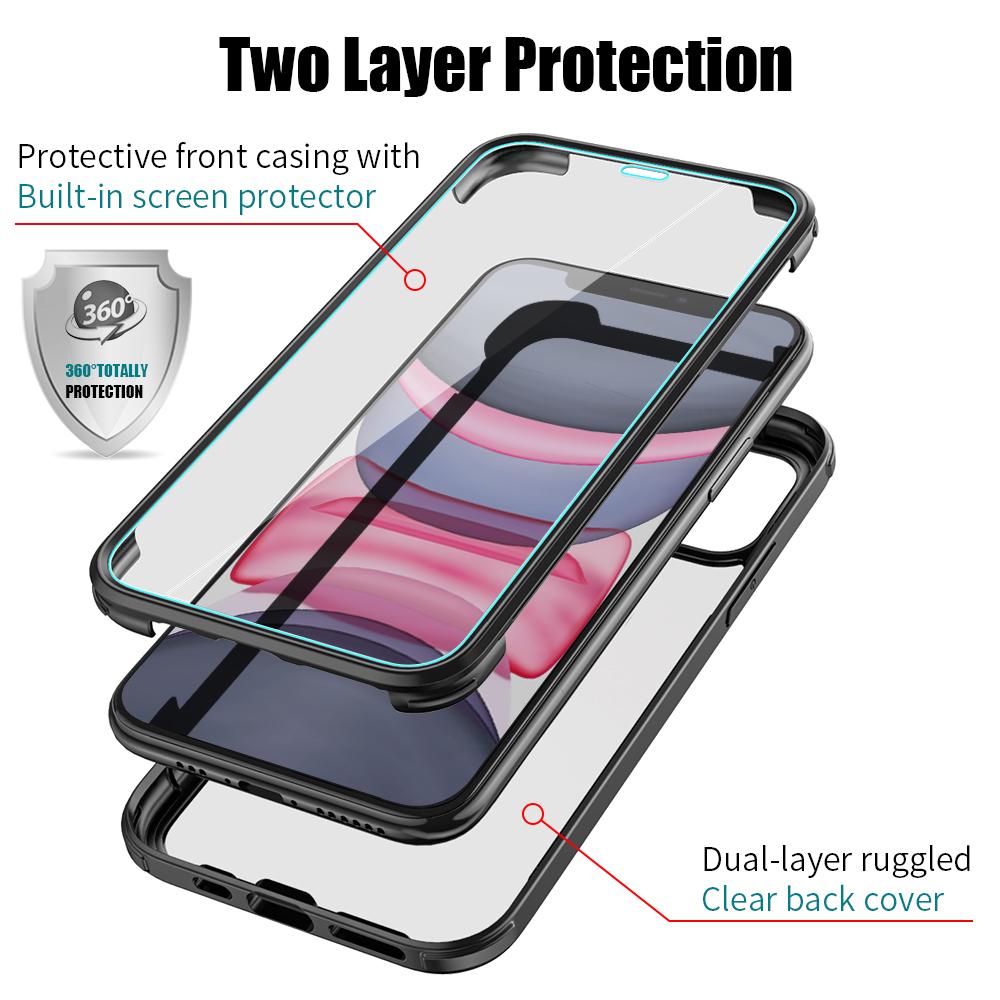 For iPhone 11 Clear Phone Case Double Side Tempered Glass+Silicone Frame Protective Cover Red
For iPhone 11 Clear Phone Case Double Side Tempered Glass+Silicone Frame Protective Cover Red