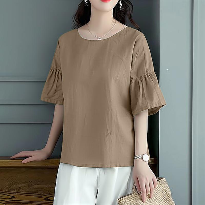 ZANZEA Женская повседневная летняя блузка с круглым вырезом и оборками, рукав до локтя M хаки
ZANZEA Женская повседневная летняя блузка с круглым вырезом и оборками, рукав до локтя M хаки