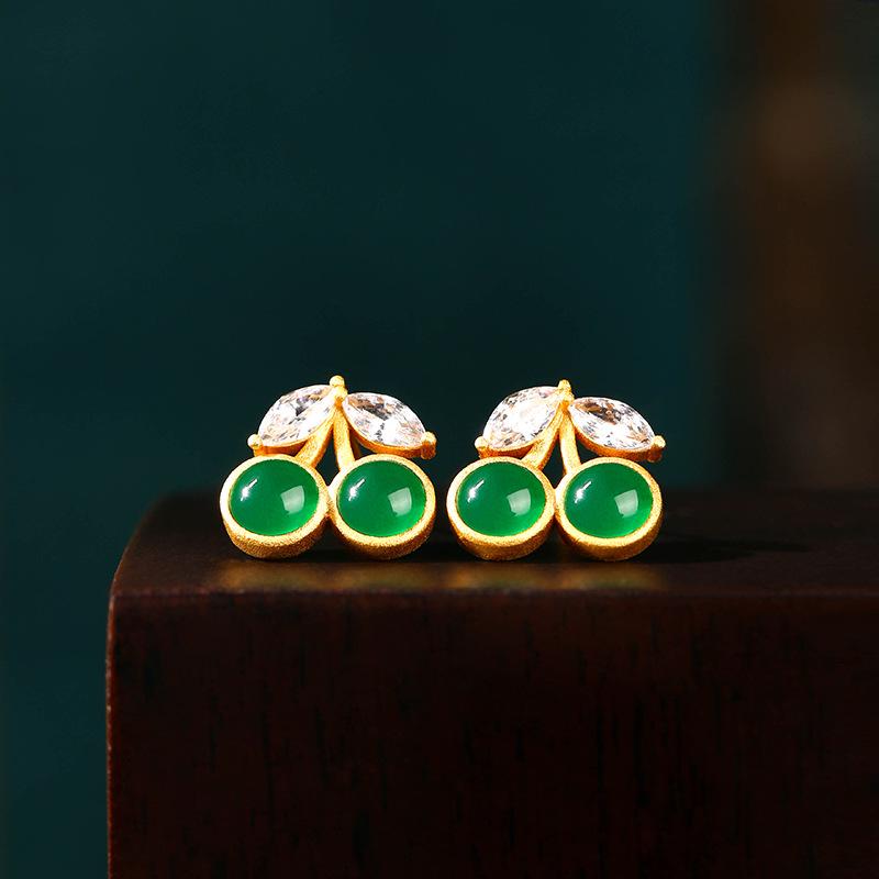 Aieryuan Gold-Plated Cherry Jade Earrings - Versatile Niche Design for Early Summer. 24K Gold Plated
Aieryuan Gold-Plated Cherry Jade Earrings - Versatile Niche Design for Early Summer. 24K Gold Plated