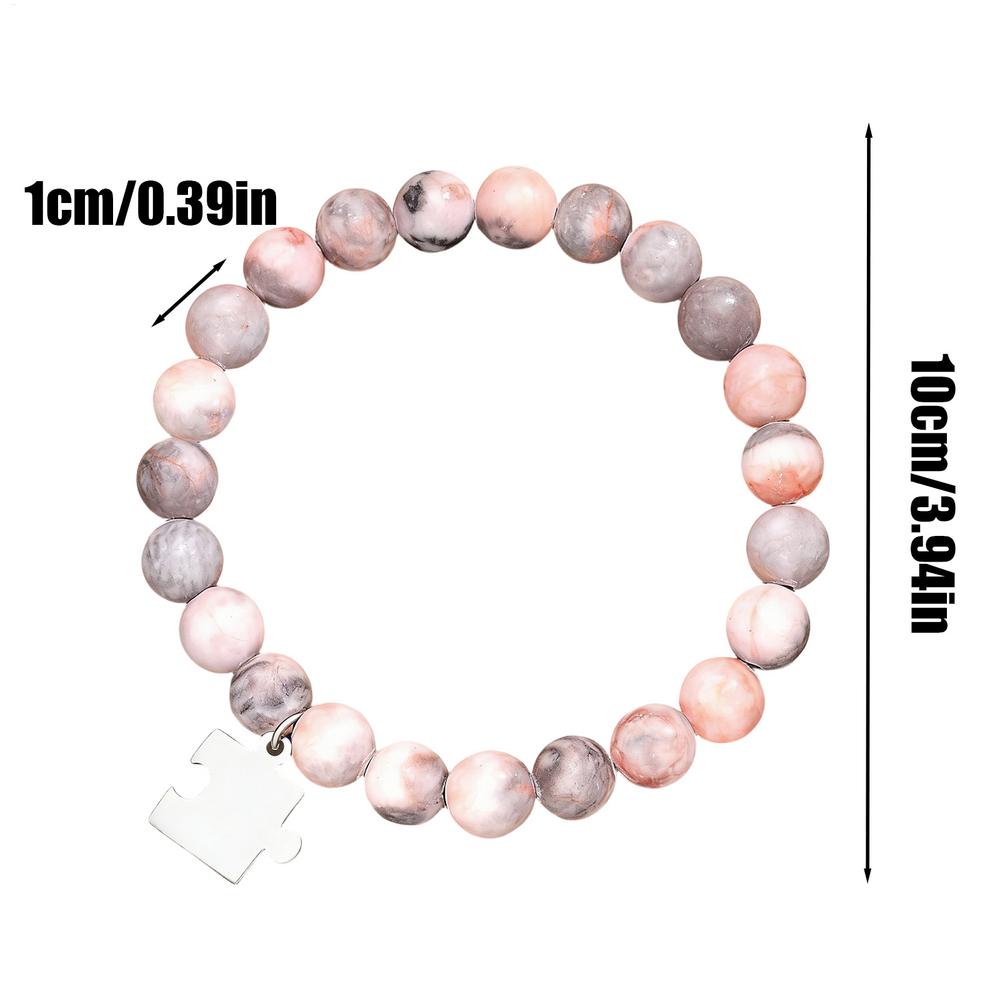 Women Pink Zebra Bracelet with Stainless Steel Puzzle Pendant Charm Natural Stone Jewelry for Mothers Day Birthday Holiday Gift
Women Pink Zebra Bracelet with Stainless Steel Puzzle Pendant Charm Natural Stone Jewelry for Mothers Day Birthday Holiday Gift