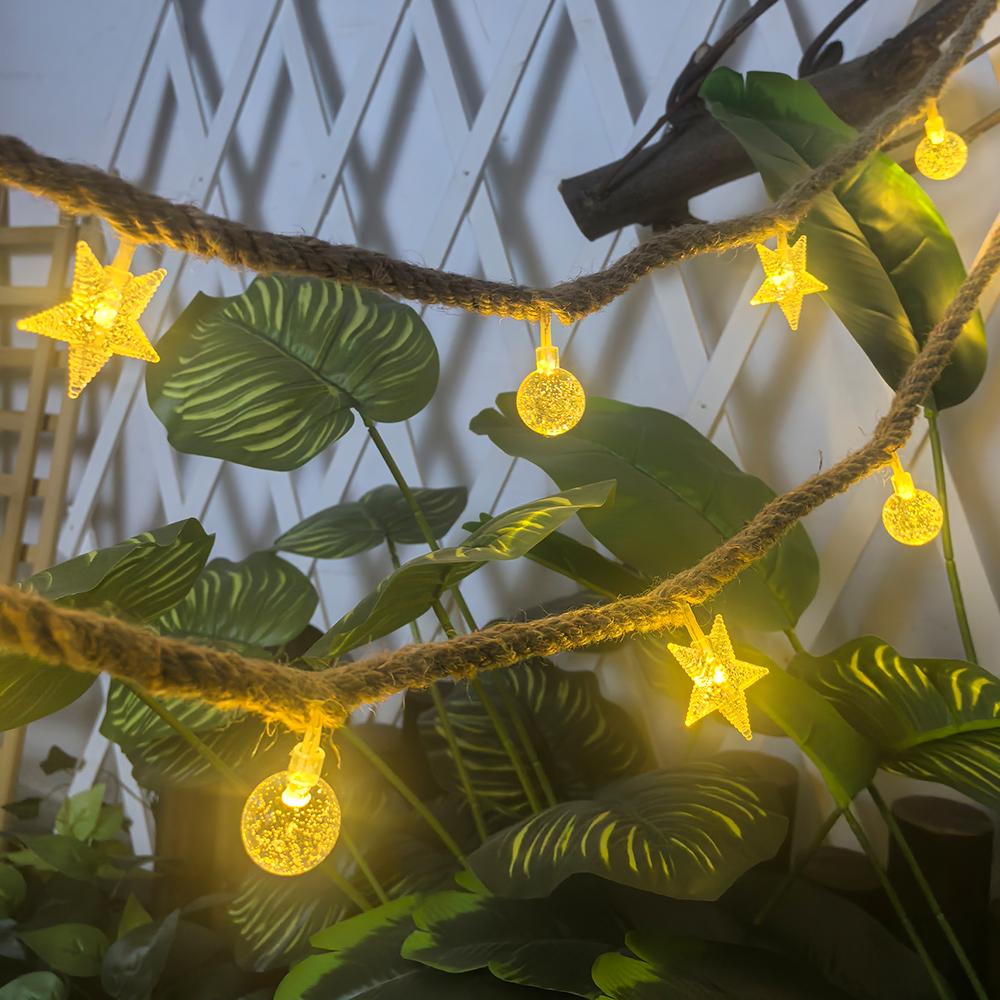 LED Solar Star Sphere Hemp String Lights for Garden and Balcony Decor Battery 20 Lights 3m Steady/Blinking
LED Solar Star Sphere Hemp String Lights for Garden and Balcony Decor Battery 20 Lights 3m Steady/Blinking