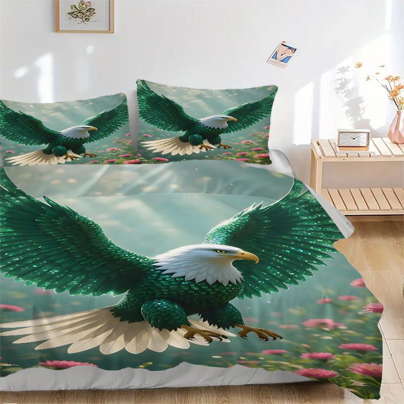 3pcs Green Feather Eagle Duvet Cover Set -Includes 1 Duvet Cover and 2 Pillowcases, No Quilt Core, All-Season Home Decor yy251111120 135x200cm
3pcs Green Feather Eagle Duvet Cover Set -Includes 1 Duvet Cover and 2 Pillowcases, No Quilt Core, All-Season Home Decor yy251111120 135x200cm
