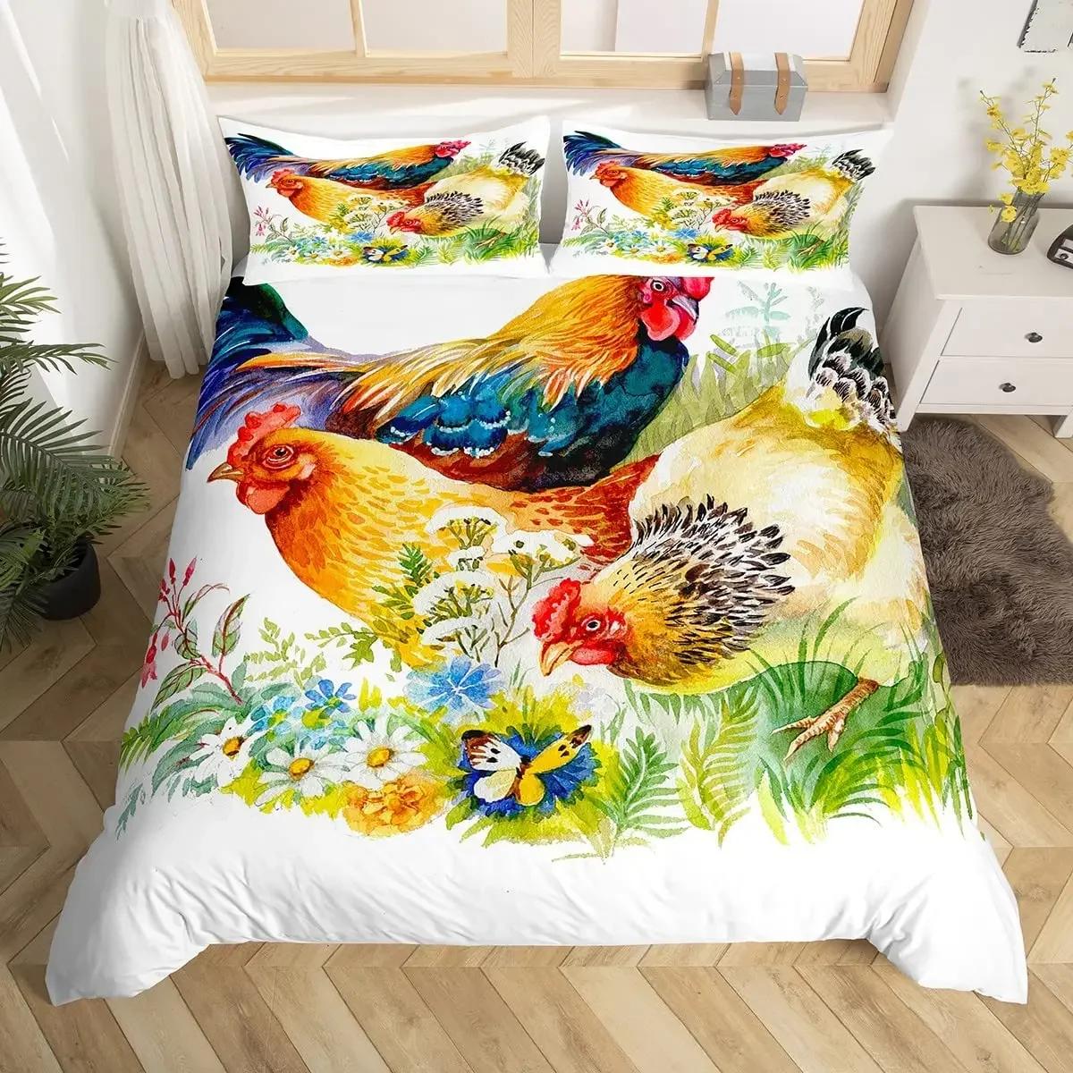 Farm Animal Chicken Soft Duvet Cover Twin King-Sized Dimensionsd Dimensions Country Sunflower Roster Warm Comforter Cover Microfiber Rustic Farmhouse 135*200cm Eu-Single
Farm Animal Chicken Soft Duvet Cover Twin King-Sized Dimensionsd Dimensions Country Sunflower Roster Warm Comforter Cover Microfiber Rustic Farmhouse 135*200cm Eu-Single