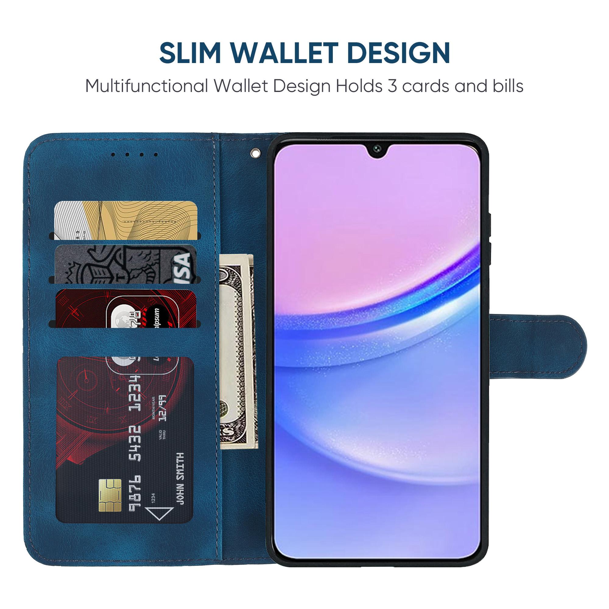 For Samsung Galaxy A15 4G/5G Wallet Case Phone Leather Cover Line Imprinted Blue 
For Samsung Galaxy A15 4G/5G Wallet Case Phone Leather Cover Line Imprinted Blue