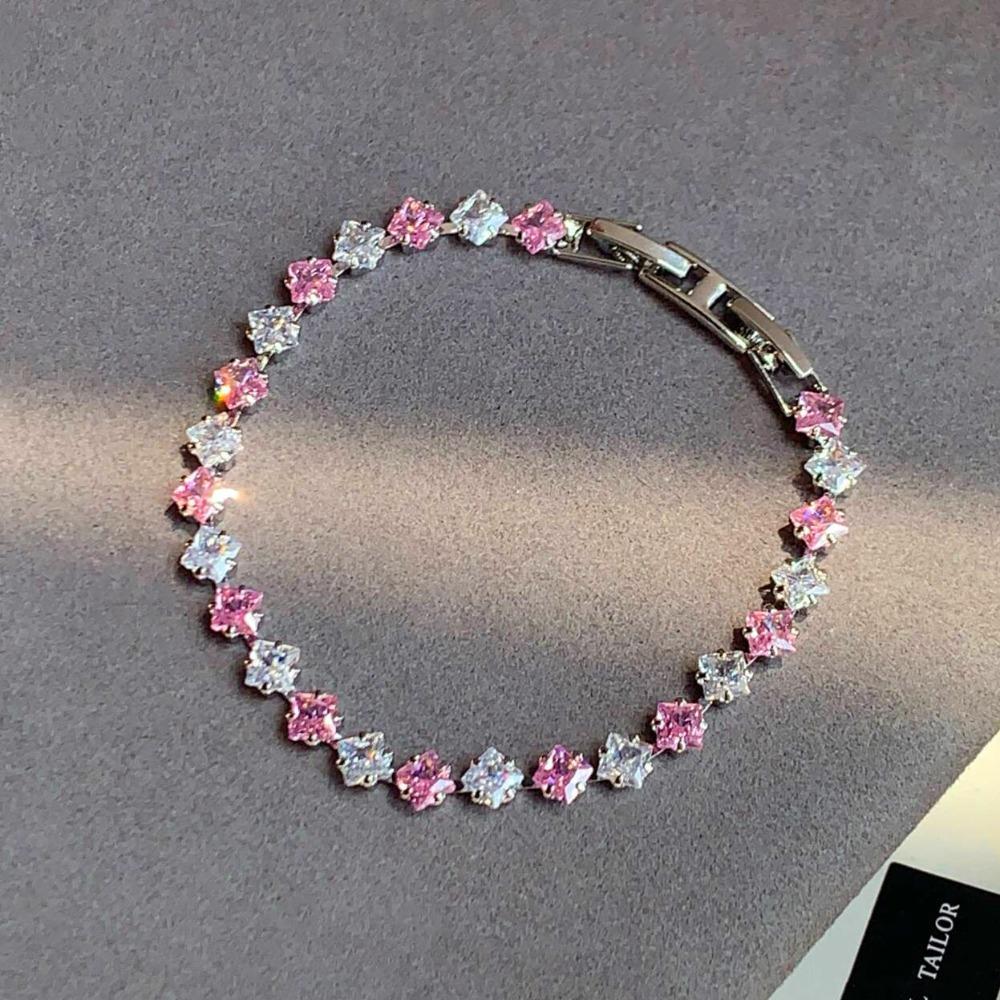 Pink Zircon Bracelet for Women Sparkling Jewelry Gift Best Friends Birthday Present High Quality Fashion
Pink Zircon Bracelet for Women Sparkling Jewelry Gift Best Friends Birthday Present High Quality Fashion