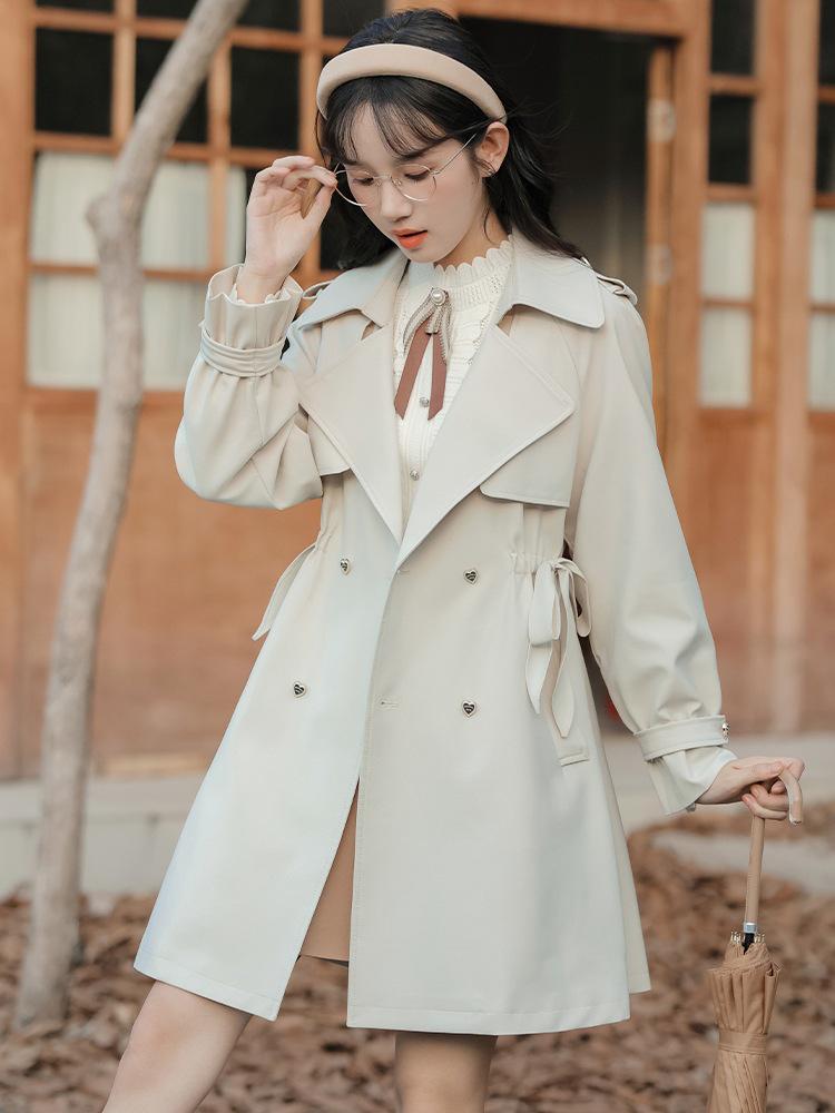 Women s Mid-Length Double-Breasted Trench Coat - Spring/Autumn Loose Fit Small перлина білого кольору
Women s Mid-Length Double-Breasted Trench Coat - Spring/Autumn Loose Fit Small перлина білого кольору