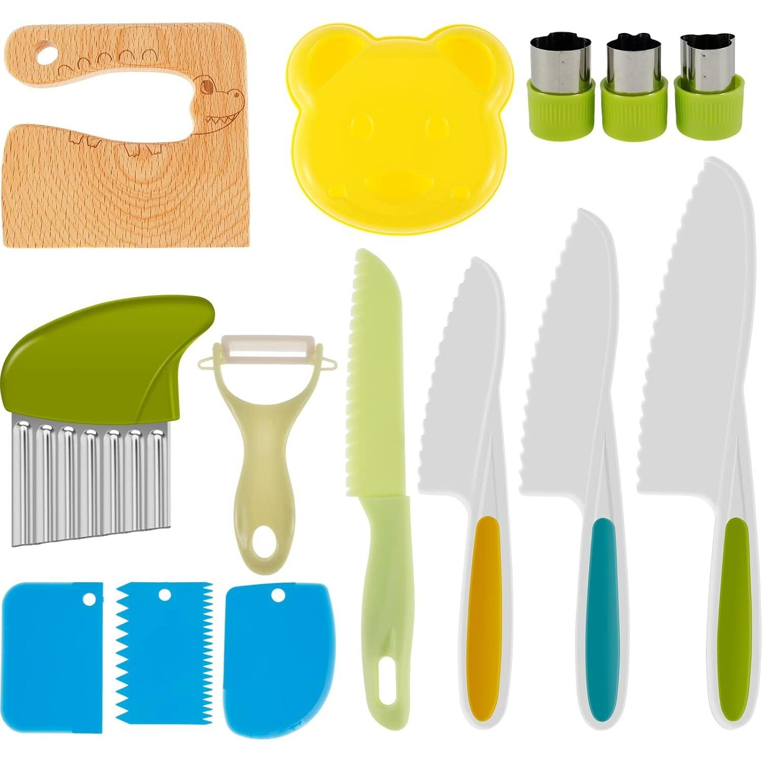 14PCS Mini Chef Knife Set for Kids,Toddler Knife for Chopping Kids Safety Knives Kitchen Knife Set Plastic Kids Cutting Knife Set Cooking Knives W
14PCS Mini Chef Knife Set for Kids,Toddler Knife for Chopping Kids Safety Knives Kitchen Knife Set Plastic Kids Cutting Knife Set Cooking Knives W