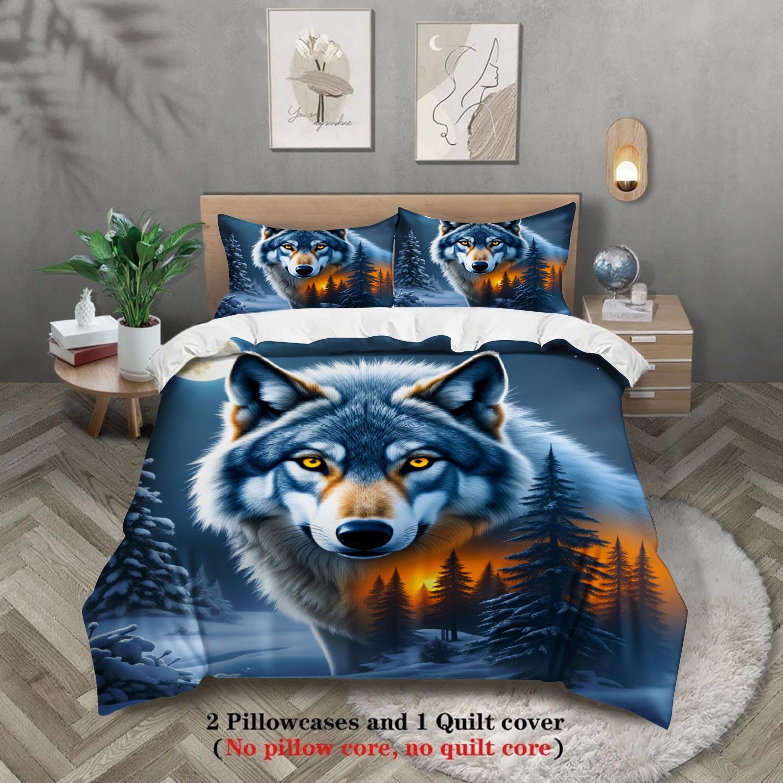 3pcs Wolf Bedding Sets 3D Printed Wildlife Pattern Anti-Slip Easy Care Durable Duvet Cover Sets With Pillowcases No Filling AU Queen(210x210cm)
3pcs Wolf Bedding Sets 3D Printed Wildlife Pattern Anti-Slip Easy Care Durable Duvet Cover Sets With Pillowcases No Filling AU Queen(210x210cm)