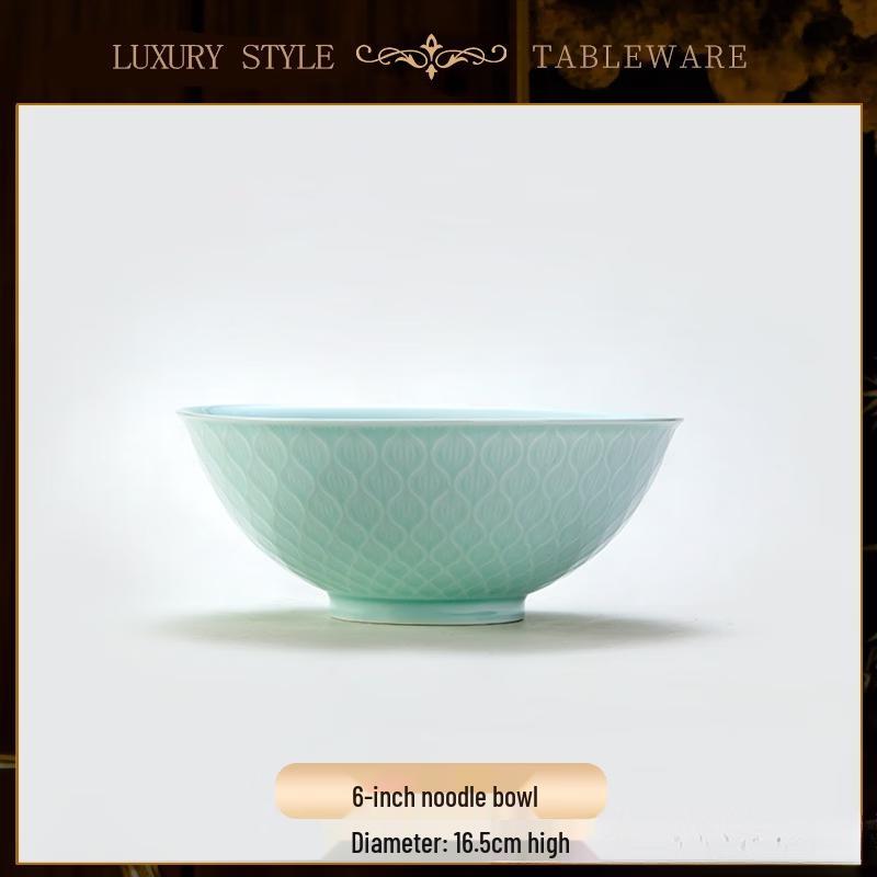 Yipan High-Temperature Underglaze Celadon Embossed Noodle Bowl
Yipan High-Temperature Underglaze Celadon Embossed Noodle Bowl