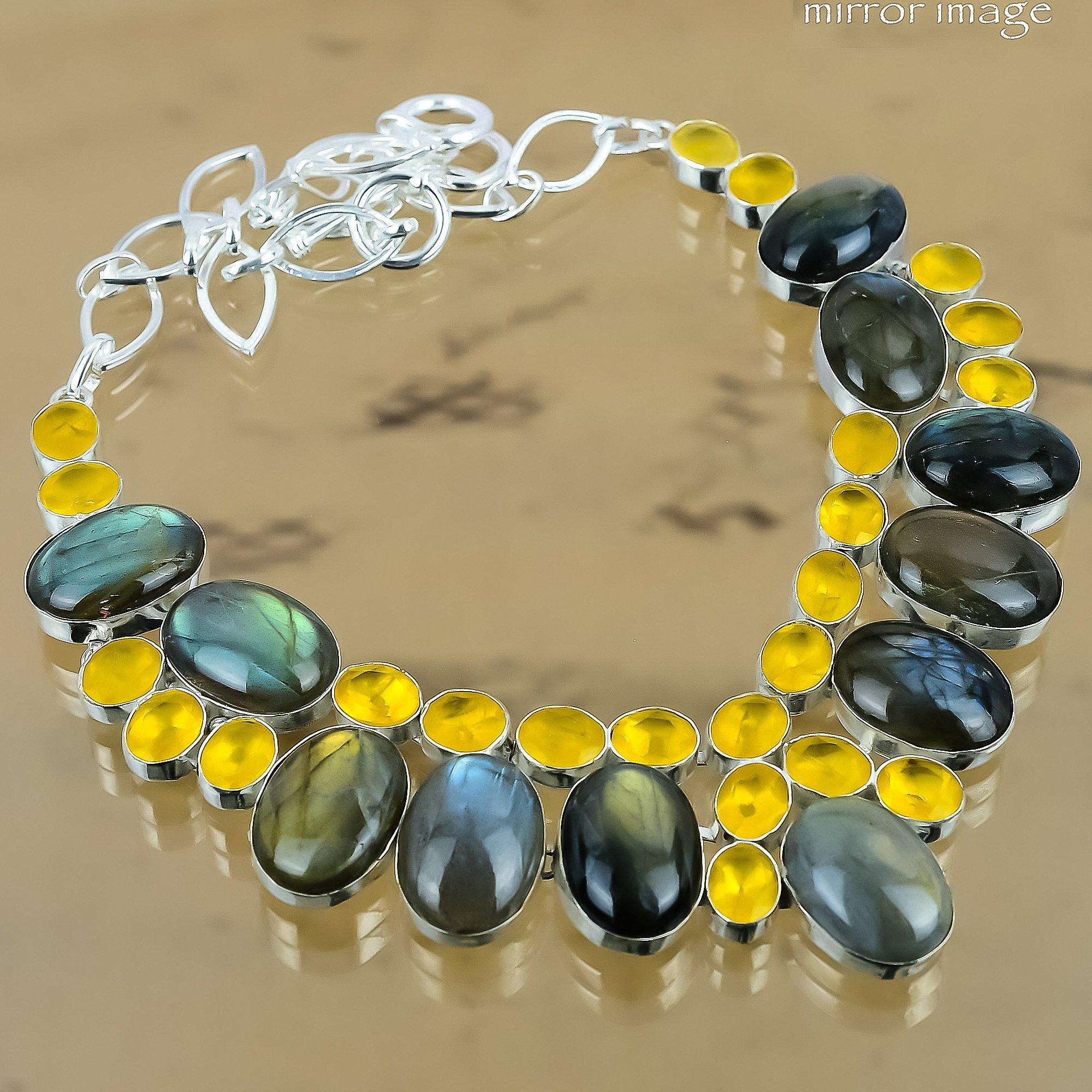 Natural Labradorite Gemstone Chain Adjustable Necklace 925 Sterling Silver Adjustable
Natural Labradorite Gemstone Chain Adjustable Necklace 925 Sterling Silver Adjustable