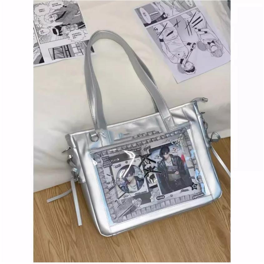 JIAERDI Harajuku Sweet Cute Bow Tote Bag Women Square Large Capacity Transparent Shoulder Bag Ladies Everyday Anime Ita Bag 2025 35x27x11cm серебряный
JIAERDI Harajuku Sweet Cute Bow Tote Bag Women Square Large Capacity Transparent Shoulder Bag Ladies Everyday Anime Ita Bag 2025 35x27x11cm серебряный