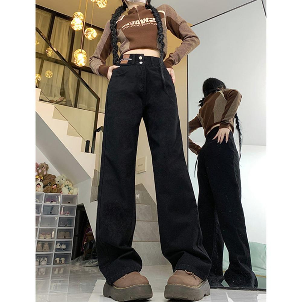 Джинсы широкие большого размера женские осенне-зимние новые с высокой посадкой свободные и стройнящие прямые драпирующиеся брюки 2XL чёрный
Джинсы широкие большого размера женские осенне-зимние новые с высокой посадкой свободные и стройнящие прямые драпирующиеся брюки 2XL чёрный