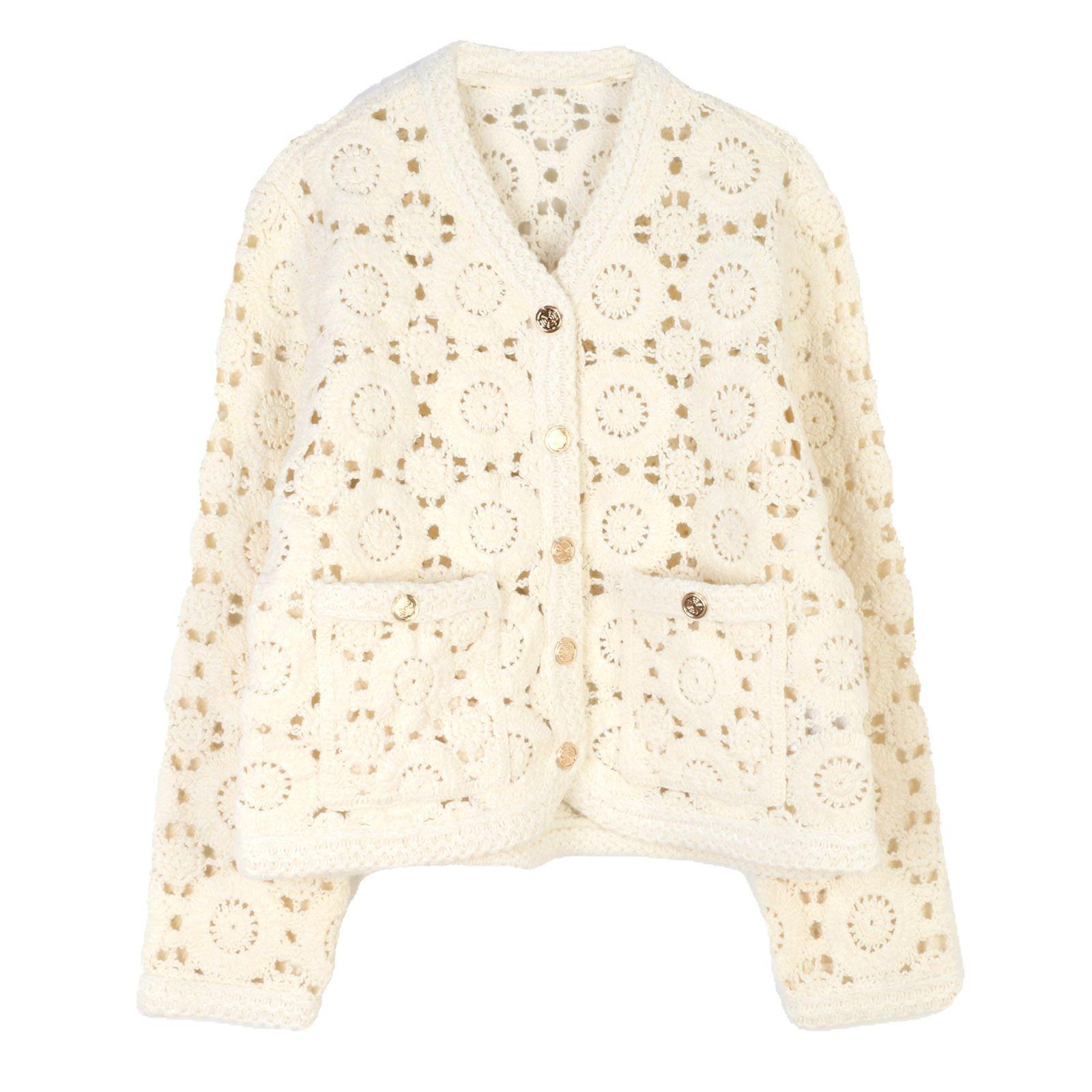 Кардиган ручной вязки с цветочным узором и V-образным вырезом - Элегантный дизайн для весны/осени Small
Кардиган ручной вязки с цветочным узором и V-образным вырезом - Элегантный дизайн для весны/осени Small