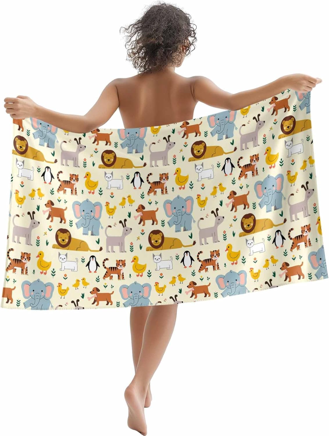 Dog Tiger Lion Elephant Penguin Cat Beach Towel, Cartoon Animal Oversized Quick Dry, Sand Free Lightweight Travel Pool Mat W40*H60(CM)
Dog Tiger Lion Elephant Penguin Cat Beach Towel, Cartoon Animal Oversized Quick Dry, Sand Free Lightweight Travel Pool Mat W40*H60(CM)